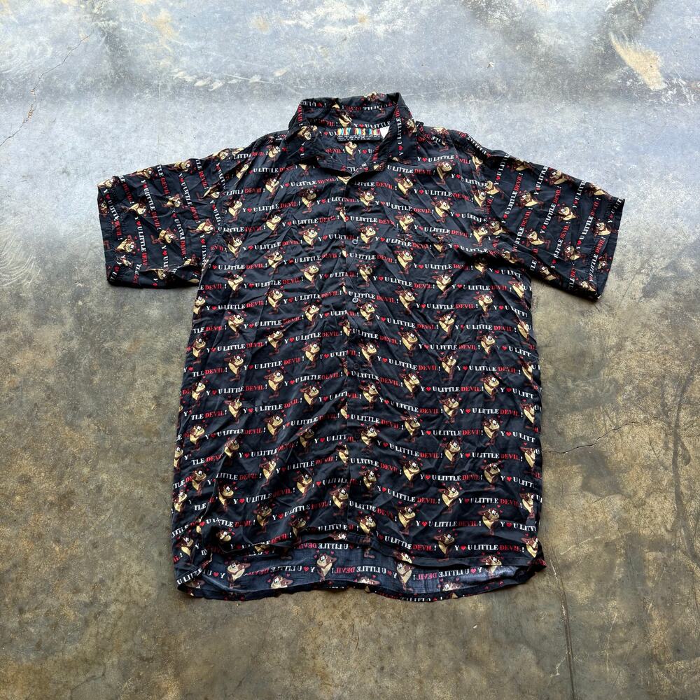Vintage Looney Tunes Taz AOP Silk Shirt